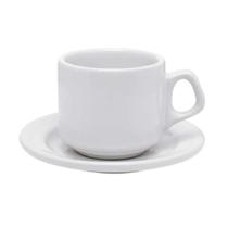 Xícara De Café Chá Com Pires 65ml Plus Branco Cerâmica Oxford Xícara De Café Chá Com Pires 65ml Plus Branco Cerâmica Oxford