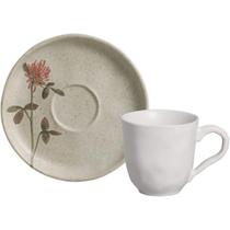 Xícara de Café com Pires Bio Stoneware Campestre 120ml Porto Brasil Xícara de Café com Pires Bio Stoneware Campestre 120ml Porto Brasil