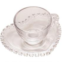 Xicara De Cafe Com Pires Cristal Coração 80 Ml - Lyor