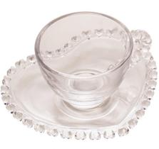 Xicara de Cafe com Pires Cristal Coração 80 ml - Lyor Xicara de Cafe com Pires Cristal Coração 80 ml - Lyor