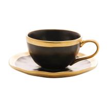 Xícara de Café com Pires Dubai Preto/Dourado 90ml