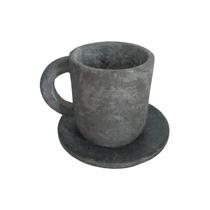 Xícara de Café com Pires em Pedra Sabão Servir Decorar 50ml