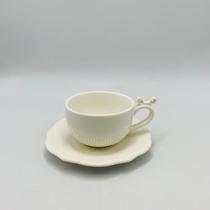 Xícara de Café com Pires Lacet New Bone China Branca 110ml Xícara de Café com Pires Lacet New Bone China Branca 110ml