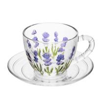 XICARA DE CAFE COM PIRES LAVANDA HAND PAINTING 80ml CRISTAL XICARA DE CAFE COM PIRES LAVANDA HAND PAINTING 80ml CRISTAL