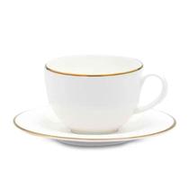 Xicara De Café Com Pires Porcelana Borda Dourada 90ml Luxo Legacy Gold