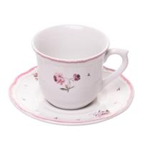 Xícara de Café com Pires Wolff Florescer 90ml Rosa Cerâmica