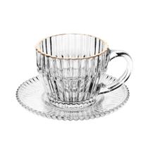 Xícara de Café de Cristal com Fio de Ouro Império 110ml Wolff Xícara de Café de Cristal com Fio de Ouro Império 110ml Wolff