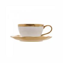 XICARA DE CAFE DE PORCELANA BRANCO E DOURADO DUBAI 90ml - WOLF