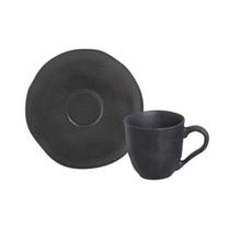 Xícara De Café E Pires Orgânico Preto Matte 100ml Porto Brasil Xícara De Café E Pires Orgânico Preto Matte 100ml Porto Brasil