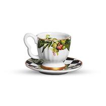 Xicara de Café Floral Chess em Cerâmica - Conjunto de 4 Unidades - Scalla