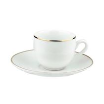 Xícara de Café Porcelana Legacy Gold 90ml LHermitage Branca