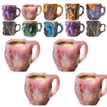 Xícara de café RIYHDO Resin Mineral Crystal 3D Novelty 4 unidades Xícara de café RIYHDO Resin Mineral Crystal 3D Novelty 4 unidades