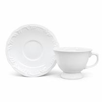 Xícara de Chá 200ml com Pé e Pires Pomerode Porcelana Decorada Schmidt