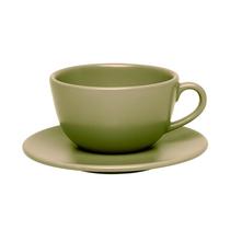Xícara de Chá 200ml com Pires Unni Oliva Porcelana 102604 - Oxford