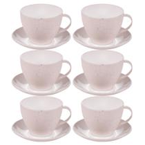 Xícara de chá com pires 200ml Gourmet marmorizado com 6 unidades Plasutil ref.370