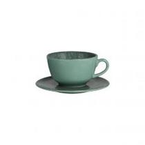 Xícara de Chá Com Pires Ceramica Lira 200ml Verde Mesa Posta Oxford Xícara de Chá Com Pires Ceramica Lira 200ml Verde Mesa Posta Oxford