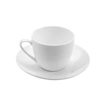 Xícara De Chá Com Píres De Porcelana Clean 220Ml Lyor Branco