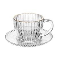 Xícara de Chá de Cristal com Fio de Ouro Império 220ml Wolff Xícara de Chá de Cristal com Fio de Ouro Império 220ml Wolff