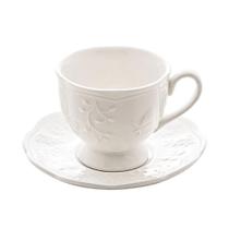 Xícara De Chá De Porcelana Branca New Bone Butterfly Flower Lyor 200ml