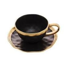 Xícara de chá em porcelana 200ml preto e dourado Dubai Wolff