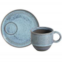 Xícara de Chá Empilhável 230ml com Pires Linhas Breeze Porto Brasil Café Mesa Posta