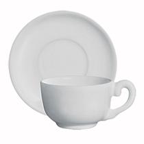 Xícara de Chá Grande Com Pires Cerâmica Jumbo Chá Café 240ml Cor Branca 01 Unidade