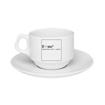 Xícara De Porcelana Café Com Leite EMC2 + Pires - 180ml