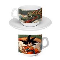 Xícara De Porcelana Goku Shenlong Dragon Ball + Pires 180ml Xícara De Porcelana Goku Shenlong Dragon Ball + Pires 180ml