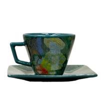 Xícara de Porcelana Portinari com Pires 3 Corações Peneirando Café 75ml