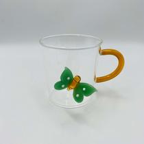 Xícara de Vidro Borboleta 300ml