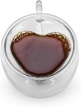 Xícara de Vidro Duplo com Formato de Coração, 80ml, Transparente, Elegante ideal para Café, Chá, Cappuccino e Achocolatados Xícara de Vidro Duplo com Formato de Coração, 80ml, Transparente, Elegante ideal para Café, Chá, Cappuccino e Achocolatados