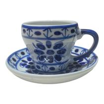 Xicara e Pires cafezinho 50 ml PIntado à mão Porcelana Xicara e Pires cafezinho 50 ml PIntado à mão Porcelana