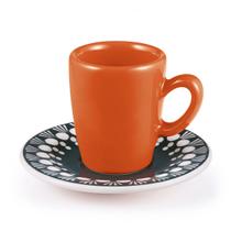 Xícara E Pires Crer Para Ver Café da tarde porcelada laranja e azul linda presente Xícara E Pires Crer Para Ver Café da tarde porcelada laranja e azul linda presente