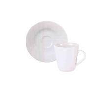 Xícara e Pires de Café Grid Porcelana Decorada 70 ml Tramontina