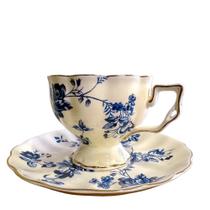 Xícara Em Cerâmica Para Chá Floral Azul Lilian - Cx Xícara Em Cerâmica Para Chá Floral Azul Lilian - Cx