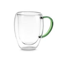 Xícara em Vidro Borossilicato Parede Dupla 350ml Verde Xícara em Vidro Borossilicato Parede Dupla 350ml Verde