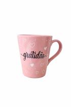 Xícara Gratidão Rosa 300ml