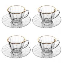 XÍCARA PARA CAFÉ 90ml CRISTAL C/FIO DE OURO LYOR - JOGO C/4un XÍCARA PARA CAFÉ 90ml CRISTAL C/FIO DE OURO LYOR - JOGO C/4un