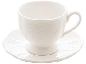 Xícara para café c/pires de procelana new bone butterfly flower 100ml