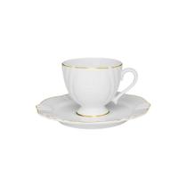 Xícara Para Café Com Pires Em Porcelana Soleil 75ml Oxford Victoria Xícara Para Café Com Pires Em Porcelana Soleil 75ml Oxford Victoria
