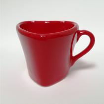 Xícara para café coração de cerâmica vermelha 100ml