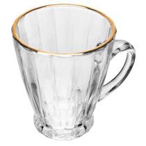 Xícara para Café Lyor Radial de Cristal com Fio de Ouro