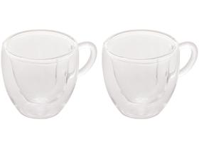 Xícara para Café Parede Dupla Coração Cor Transparente Lyor 80ml