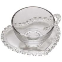 Xícara Para Chá Com Pires De Coração De Cristal 170ml Lyor