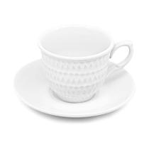 Xicara Para Chá Com Pires de Porcelana Branca 150ML 12 Peças - Hauskraft