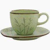 Xícara Para Chá Com Pires Em Porcelana Ryo Bambu 220ml Oxford Xícara Para Chá Com Pires Em Porcelana Ryo Bambu 220ml Oxford