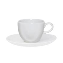 Xícara Para Chá Com Pires Em Porcelana Ryo White 220ml Oxford Xícara Para Chá Com Pires Em Porcelana Ryo White 220ml Oxford