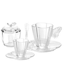 Xícara para Chá e Cafe e Açucareiro Vidro Butterfly 17pç Wolff Xícara para Chá e Cafe e Açucareiro Vidro Butterfly 17pç Wolff