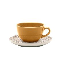 Xícara para Chá em Cerâmica Flat Leopardita Laranja 200ml - Oxford