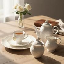 Xícara para Chá, Prato Sobremesa,Bule Porcelana New Bone Butterfly Flower Lyor Xícara para Chá, Prato Sobremesa,Bule Porcelana New Bone Butterfly Flower Lyor